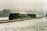 RBS/SZB: Regionalverkehr Bern-Solothurn:
Winterdampf zwischen Solothurn und Biberist im Januar 1985.
Foto: Walter Ruetsch