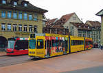 Regional Verkehr Bern-Solothurn/RBS.
 S'Gäube Bähnli  nach Worb.
Der Be 4/8 89 in Bern Zytglogge kurze Zeit vor der Abfahrt nach Worb am 1. Mai 2006.
Foto: Walter Ruetsch