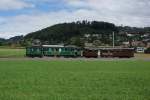 CFe 4/4 11 und Bre 4/4 1 befinden sich am 25.08.2013 bei Stettlen.