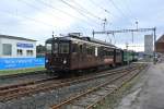 RBS Bre 4/4 Nr. 1  Pendler-Pintli , C4 Nr. 61 und CFe 4/4 Nr. 11 als Extrazug Lohn-Lterkofen - Solothurn bei Ausfahrt in Lohn, 12.01.2015.