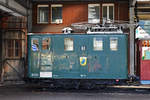 He 2/2 Nr. 61 steht beim Depot der Schynige Platte Bahn. Die Aufnahme stammt vom 12.10.2019.