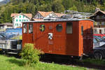 He 2/2 Nr. 18 steht beim Depot der Schynige Platte Bahn. Die Aufnahme stammt vom 12.10.2019.