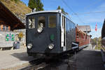 He 2/2 Nr. 11 wartet auf der Schynige Platte auf die nächste Talfahrt. Die Aufnahme stammt vom 12.10.2019.