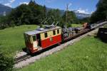 Ein Gterzug mit der He 2/2 19 steht am 9.8.10 oberhalb von Wilderswil.