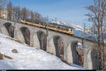 AL BDeh 4/4 302 mit Bt 351 am 23. Februar 2019 auf Talfahrt zwischen Versmont und Leysin-Village.