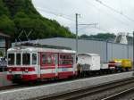 TPC / AOMC - ( 100 Jahre AOMC )Fotozug mit Be 4/4 103 mit Kkm 671 und Gk-v 661 und Kkm 672 und Kkmp und X 954 und Fau 812 ( ex BOB ) unterwegs bei Aigle am 07.06.2008