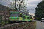 Der AOMC Beh 4/8 592 verlässt den Bahnhof Monthey Ville auf seiner Fahrt als Regionalzug 27 Richtung Aigle.
7. April 2016