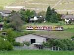 tpc / AOMC - Zahnradtriebwagen Bhe 4/8 592 unterwegs bei Les Amoux am 26.05.2013