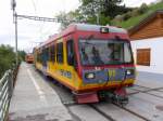 tpc / BVB - Triebwagen Beh 4/8 91 bei der einfahrt in Gryon am 27.07.2014