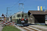 ABSCHIED VON DER SCHMALSPURSTRECKE BULLE - BROC FABRIQUE.
Transports publics fribourgeois (TPF)
Zum Abschied von der Schmalspur-Strecke zwischen Bulle und Broc-Fabrique wurden die fahrplanmässigen Fahrten vom 27. und 28. März 2021 ohne Aufpreis mit Nostalgiezügen von GFM Historique geführt.  Der historische Zug bestand aus Be 4/4 131 + BC Ce 811, ehemals Brünig + BDe 4/4 141.
Diese sechs Abschiedsaufnahmen meiner ersten Serie sind am 28. März  2021 zwischen Bulle und La Tour-de-Trême Parqueterie entstanden.
Foto: Walter Ruetsch