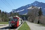 ABSCHIED VON DER SCHMALSPURSTRECKE BULLE - BROC FABRIQUE.
Transports publics fribourgeois (TPF)
Zum Abschied von der Schmalspur-Strecke zwischen Bulle und Broc-Fabrique wurden die fahrplanmässigen Fahrten vom 27. und 28. März 2021 ohne Aufpreis mit Nostalgiezügen von GFM Historique geführt.  Der historische Zug bestand aus Be 4/4 131 + BC Ce 811, ehemals Brünig + BDe 4/4 141.
Diese sechs Abschiedsaufnahmen meiner zweiten Serie sind am 28. März  2021 zwischen La Tour-de-Trême Parqueterie und Les Marches entstanden.
Foto: Walter Ruetsch