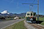 ABSCHIED VON DER SCHMALSPURSTRECKE BULLE - BROC FABRIQUE.
Transports publics fribourgeois (TPF)
Zum Abschied von der Schmalspur-Strecke zwischen Bulle und Broc-Fabrique wurden die fahrplanmässigen Fahrten vom 27. und 28. März 2021 ohne Aufpreis mit Nostalgiezügen von GFM Historique geführt.  Der historische Zug bestand aus Be 4/4 131 + BC Ce 811, ehemals Brünig + BDe 4/4 141.
Diese sechs Abschiedsaufnahmen meiner dritten Serie sind am 27. und 28. März 2021 zwischen La Tour-de-Trême Parqueterie und Les Marches entstanden.
Foto: Walter Ruetsch