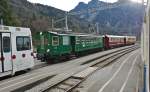 Be 4/4 116, Brs 245   Moljon   und Br 247   La Grevire   als Extrazug in Montbovon, 24.11.2012.