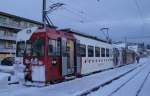 Am Morgen des 06.12.12 erreichte der Be 4/4 123  Broc  den Bahnhof Palzieux.