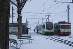 TRN PSC Transports Publics Neuchâtelois SA Bahn Les Ponts-de-Martel-La Sagne-La Chaux-de-Fonds: ABe 4/6 9 (Stadler 2024), Züge 321/320 Les Ponts-de-Martel-La Sagne-Les Ponts-de-Martel, und