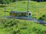 WAB - Pendelzug mit Zahnradtriebwagen BDeh 4/4  und Personenwagen B und mit Steuerwagen Bt unterwegs auf die Kleine Scheidegg am 16.06.2007