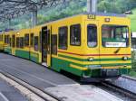 WAB - Steuerwagen Bt 244 mit Triebwagen BDeh 4/4  124 im Bahnhof von Lauterbrunnen am 16.06.2007