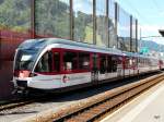 zb - Triebzug ABt 130 007-8 abgestellt im Bahnhofsareal von Stansstad am 01.08.2010