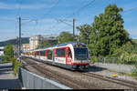 Zentralbahn ABeh 161 012 und ein weiterer FINK am 24. Juni 2019 als S5 Luzern - Giswil bei Horw.