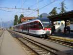 Triebwagen ABe 130 001-1 im zb Bahnhof von Meiringen am 10.09.2006