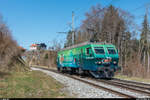 Die reparierte Re 446 016 wird am 7. April 2018 von Samstagern nach Herisau überführt. Aufgenommen bei Mogelsberg.