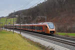 RABe 526 113 Traverso der SOB fährt Richtung Bahnhof Tecknau. Die Aufnahme stammt vom 22.12.2020.