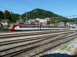 SOB - Regio bei der ausfahrt aus dem Bahnhofsareal von Wattwil am 26.08.2011