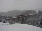 Auf der Fahrt von St. Gallen nach Uznach konnte am 18.12.2011 zwischen Schachen und Degersheim S4 23460 auf dem Weissenbach-Viadukt fotografiert werden.