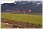 S4 23433 (St.Galler S-Bahn rund um den Säntis) zwischen Weesen und Ziegelbrücke. (16.01.2014)