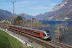 RABe 526 058-3 verlässt am 29.03.2014 als S4 nach Sargans Unterterzen.