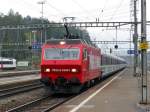 SOB - Lok 456 094-2 unterwegs mit dem Voralpenexpress im Bahnhof von Arth-Goldau am 05.04.2014