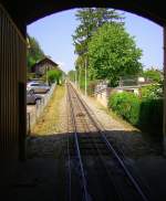 Standseilbahn Cossonay Gare-Ville (CG), Blick nach oben - 04.05.2011