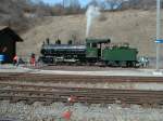 RhB,Lok G4/5 No.107 (1906) am 17.03.02 auf der Drehscheibe in Filisur