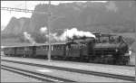 G 4/5 107 mit Dampfextrazug nach Chur in Untervaz-Trimmis.
