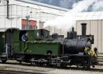 Jubiläum 125 Jahre RhB am 10.05.2014 in Landquart. Die G 3/4 Nr. 1 Rhätia fährt nach Abschluss der Pendelfahrten zurück ins Depot.