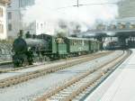 RhB Dampflok G 4/5 Nr.107 mit einem Extrazug nach Disentis/Muster am 18.03.07 bei der Ausfahrt in Chur.