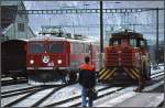 Ge 4/4 I 610  Viamala  und Gm 232 in Landquart.