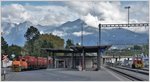 Bahnhof Untervaz-Trimmis mit Tm 2/2 93 und Gm 4/4 241. (05.10.2016)