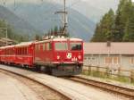 Ge 4/4 604 mit einem Regiozug nach Filisur in Davos-Glaris.