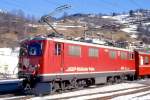 RhB - Ge 4/4I 603  BADUS  am 27.02.2000 in KBLIS - STRECKEN-LOKOMOTIVE - bernahme 13.08.1947 - SLM3922/MFO/BBC - 1184 KW - Gewicht 48,00t - LP 12,10m - zulssige Geschwindigkeit 80 km/h.
