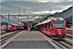 Bt52804, R1964 und IR1164 mit ABe 8/12 3503 nach Chur in Samedan. (18.10.2018)