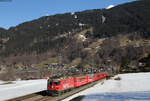 628 mit dem RE 1327 (Landquart-St. Moritz) bei Klosters Dorf 31.3.19