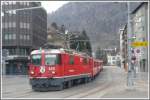 R1420 aus Arosa mit Ge 4/4 II 632  Zizers  trifft in Chur ein. (13.02.2011)