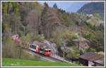 Glacier Express 903 mit Ge 4/4 II 615  Klosters  zwischen Reichenau-Tamins und Trin. (14.04.2011)