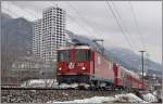 RE1253 mit Ge 4/4 II 631  Untervaz  in Chur West. (16.01.2013)