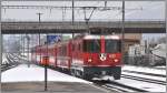 RE1249 mit Ge 4/4 II 621  Felsberg  in Felsberg. (16.01.2013)