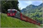 RE1265 mit Ge 4/4 II 619  Samedan  bei Reichenau-Tamins. (17.05.2014)