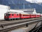 RhB - Ge 4/4 614 mit Res. Pendel abgestellt im Bahnhofsareal von Landquart am 10.05.2014