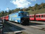 RhB,Lok Ge4/4 III  Pontresina  mit Schnellzug nach St.Moritz am 28.09.02 in Filisur