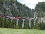 RhB Ge4/4 III mit Glacier Express auf dem Landwasserviadukt unterhalb Filisur - 19/05/2008